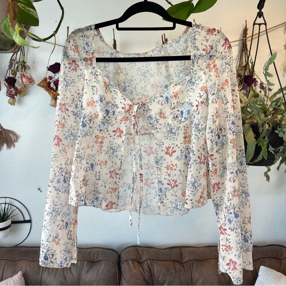 Front tie blouse